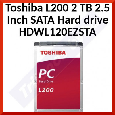 Toshiba L200 2 TB 2.5 Inch SATA Hard drive HDWL120EZSTA - 2 TB - internal - 2.5" - SATA 6Gb/s - 5400 rpm - buffer: 128 MB